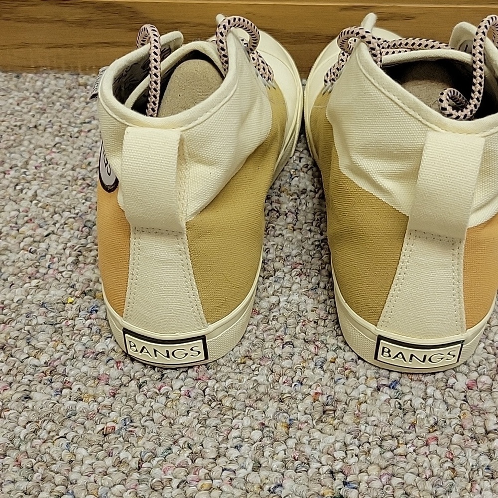 Bangs Women's High-Top Sneakers - Cream and Tan Sz 7. NWOT - Picture 3 of 8
